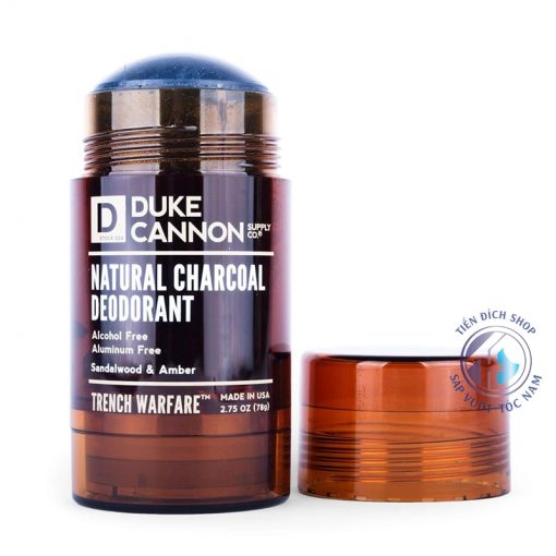 Lăn khử mùi hương Duke Cannon Natural Charcoal Deodorant Trench Warfare Sandalwood Amber