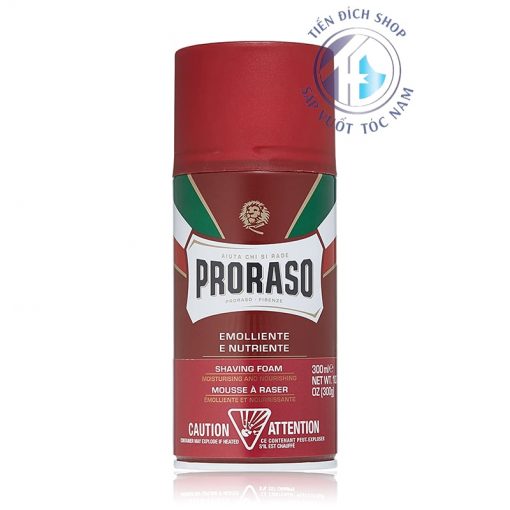 Bọt cạo râu Proraso nourishing Shaving Foam Sandalwood (Màu Đỏ)