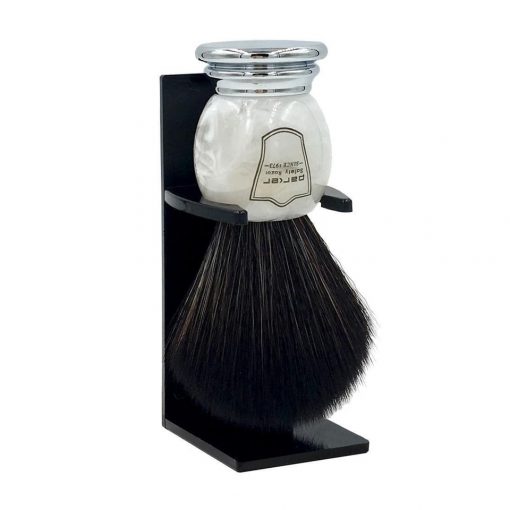 Cọ cạo râu Parker Marbled Ivory Handle Black Synthetic Bristle Brush (MISY)