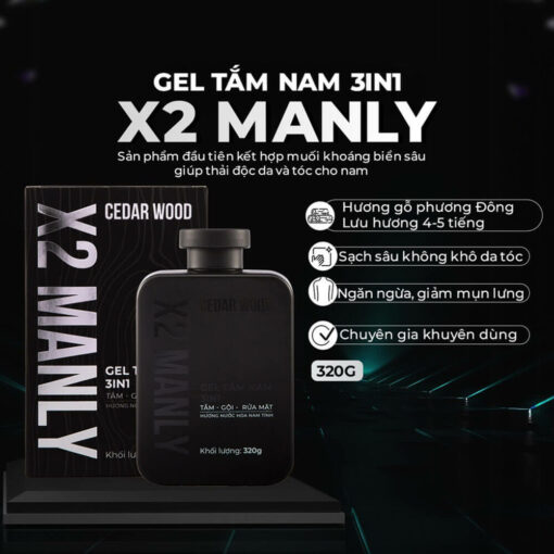 Sữa tắm nam X2 Manly 3IN1